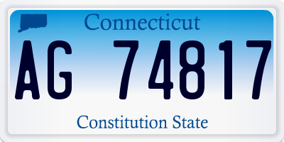 CT license plate AG74817