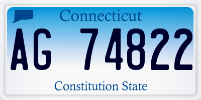 CT license plate AG74822