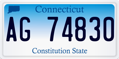 CT license plate AG74830