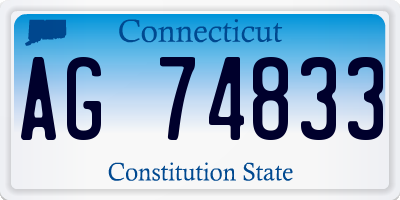 CT license plate AG74833