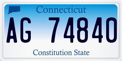 CT license plate AG74840