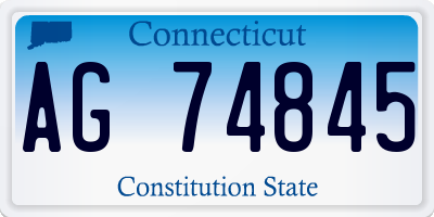 CT license plate AG74845