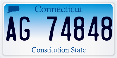CT license plate AG74848