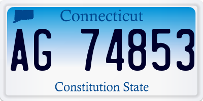CT license plate AG74853