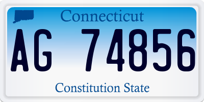 CT license plate AG74856