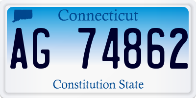CT license plate AG74862