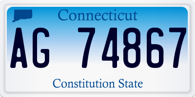 CT license plate AG74867