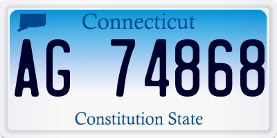 CT license plate AG74868