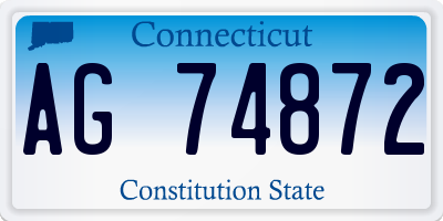 CT license plate AG74872