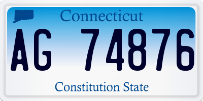 CT license plate AG74876