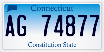 CT license plate AG74877