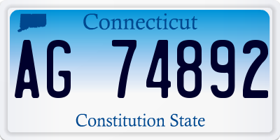 CT license plate AG74892