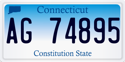CT license plate AG74895