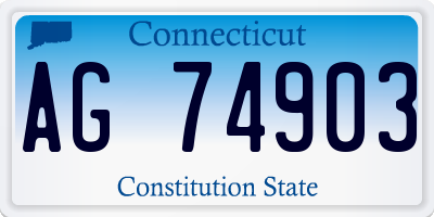 CT license plate AG74903