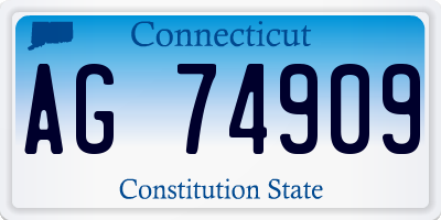 CT license plate AG74909
