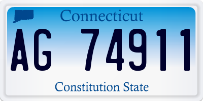 CT license plate AG74911