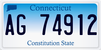 CT license plate AG74912