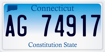 CT license plate AG74917