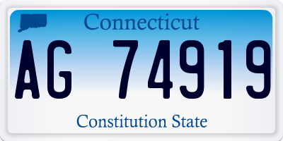 CT license plate AG74919