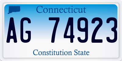 CT license plate AG74923