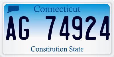 CT license plate AG74924
