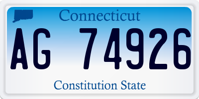 CT license plate AG74926