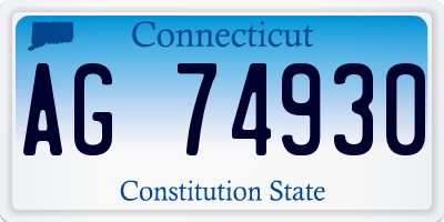 CT license plate AG74930