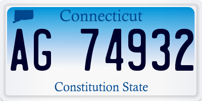 CT license plate AG74932