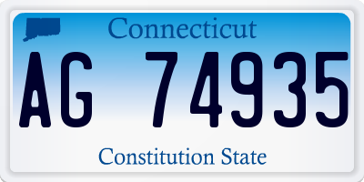 CT license plate AG74935