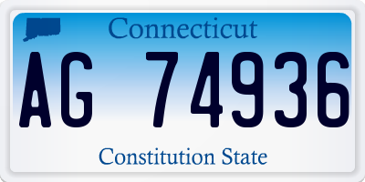 CT license plate AG74936