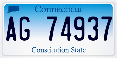 CT license plate AG74937
