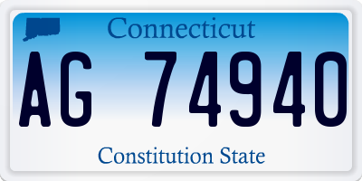 CT license plate AG74940