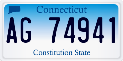CT license plate AG74941