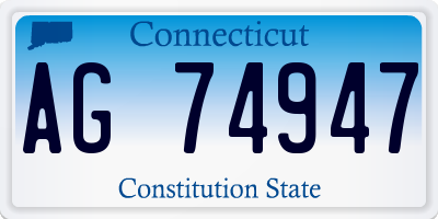 CT license plate AG74947