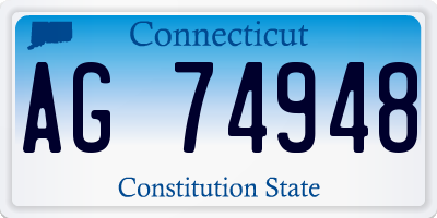 CT license plate AG74948