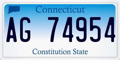 CT license plate AG74954