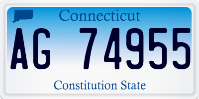 CT license plate AG74955