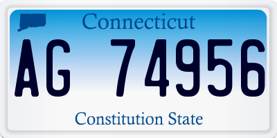 CT license plate AG74956