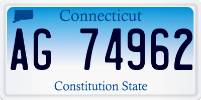 CT license plate AG74962