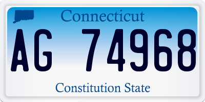 CT license plate AG74968
