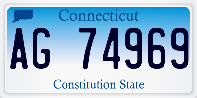 CT license plate AG74969