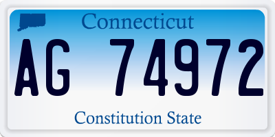 CT license plate AG74972