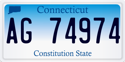 CT license plate AG74974