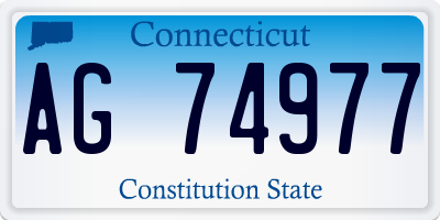 CT license plate AG74977