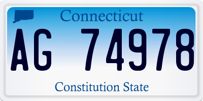 CT license plate AG74978
