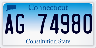 CT license plate AG74980