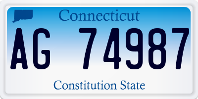 CT license plate AG74987