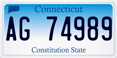 CT license plate AG74989