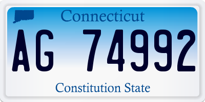 CT license plate AG74992