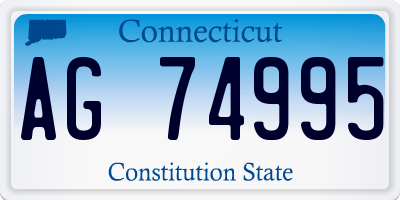 CT license plate AG74995